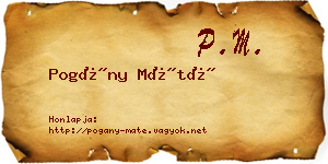 Pogány Máté névjegykártya